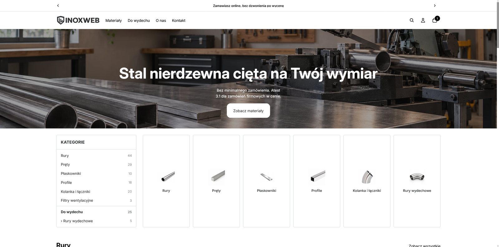 Sklep InoxWeb: stal nierdzewna cięta na wymiar